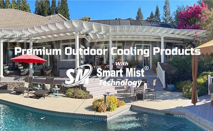 App Controlled High Pressure Misting Mister System Kit 1000 PSI Stainless Steel Tubing DIY Patio Greenhouse (40' w/ 20-.006" Nozzles for Most Hot Climates, Stainless Steel Tubing) - style: 40' w/ 20-.006" Nozzles For Most Hot Climates