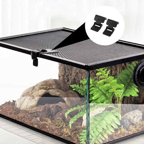 BESPORTBLE 4pcs -Escape Lock - Escape Tank Reptile Terrarium Lock Amphibia 10 Gallon Tank Lizard Aquarium Lid Clips Reptile Pet Tank Fish Tank Cover Turtle Tank Plastic Cover Clip