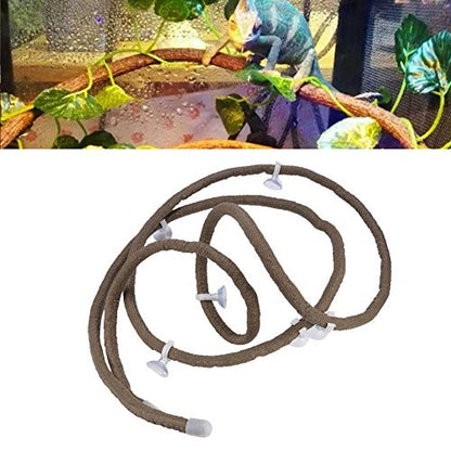 YOUTHINK Artificial Reptile Climbing Branch 9.84ft Flexible Jungle Vine, Bendable Rattan Habitat Decor with Suction Cups for Lizards Geckos Tree Frogs Terrarium (L)