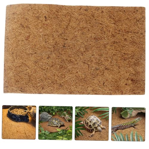 Natural Coconut Coir Reptile Carpet Mat Non-Toxic Terrarium Substrate Liner for Lizards Snakes Tortoises Washable and Reptile Supplies