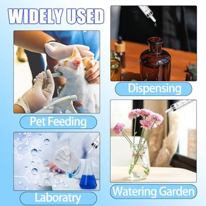 50 Pack 3ml Plastic Syringes with Caps for Science Labs, Liquid Measuring, Watering, Refilling, Oral,Pet - size: 3ml-50Pack