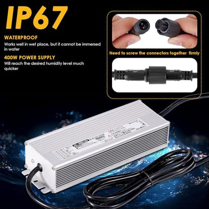 Ultrasonic Fogger 10 Head Ultrasonic Mist Maker Fogger Pond Mister Fogger with Float for Halloween Decorations Aquarium Fish Tank Terrarium Greenhouse Plants Fountain, 19.8 lb/h (9000ml/h)