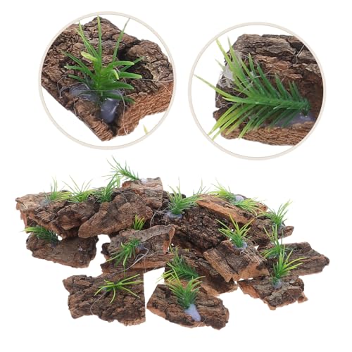 20pcs Natural Cork Bark for Reptile Terrarium Non-Toxic Tree Bark Background for Reptile Tank Climbing and Shelter Decor for Lizards Turtles Amphibians Aquarium Habitat Accessories