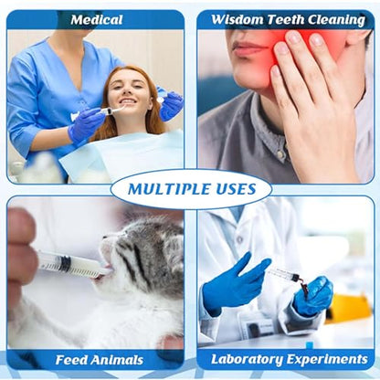 5 Pack Dental Syringe Disposable 12ml Dental Irrigation Syringe with Curved Tip for Oral, Dental Care, Tonsil Stone Squirt, Feed Pet, Liquid Injection, Oil, Glue, With Clear Measurement (C 5 Pack 12ml) - size: C 5 Pack 12ml