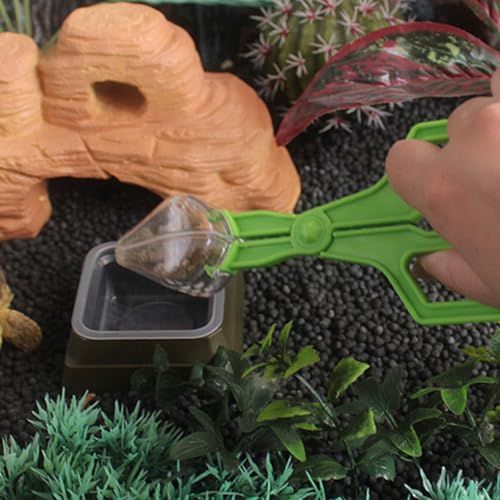 Reptiles Safe Feeding Tongs Clear Creature Catcher for Gentle Handling Ergonomic Grip Easy Maintenances Tool Creature Captures Tool - color: Green, size: C