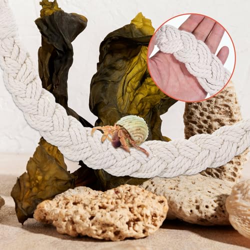 2PCS Hermit Crab Climbing Toys Hermit Crab Accessories Climbing Rope with 4 Hooks Hermit Crabs Habitat Decor for Leopard Gecko Lizards Geckos Snakes Tree Frog