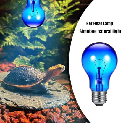 Heat Lamp for Reptiles - Terrarium Chickens Basking Light, 100w UVA Infrared with Aluminum Reflection Dome, Aquarium Brooder Habitat Ceramic Heater, Vivarium Pet Supplies E26 Socket for Lizard - color: Sapphire