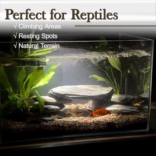 Aquarium Rocks 5lb Natural Stream Stone 3-4pcs Slate Stones for Aquascape, Fish Tank Decorations, Reptile & Turtle Habitat Basking Rock(2-7 Inches) - size: 5lb(3-4pcs)