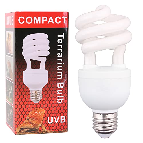 Aiicioo UVB Reptile Light 5.0 13W Desert UVB Spiral Compact Fluorescent Lamp UVB Reptile Light Bulb Tropical and Sub-Tropical UVB Bulb for Reptiles Bearded Dragons Lizards - size: UVB 5.0 13W