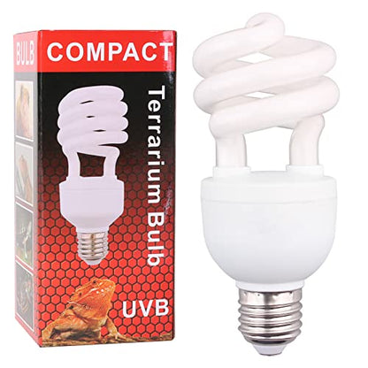 Aiicioo UVB Reptile Light 5.0 13W Desert UVB Spiral Compact Fluorescent Lamp UVB Reptile Light Bulb Tropical and Sub-Tropical UVB Bulb for Reptiles Bearded Dragons Lizards - size: UVB 5.0 13W
