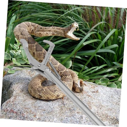 Folding Stainless Steel Snake Trap Clamp Safe Snake Catch Tool with Lock for Reptile Handling