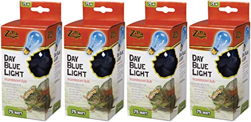 Zilla Incandescent Day Blue Light Bulb for Reptiles 75 Watt - Pack of 4
