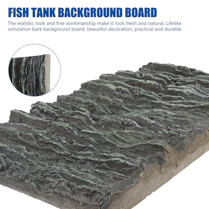 GALPADA 3D Fish Tank Background Board Vertical Texture, Turtle and Cichlid Aquarium Decor, Reptile and Terrarium Decorative Panel for Freshwater Tanks