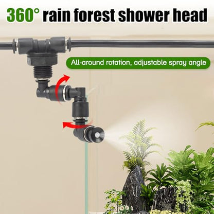 Reptile Mister Nozzles, 1/2PCS Fine Rainforest Tank Sprinkler 360° Adjustable Terrarium Fogger for 6mm/0.24'' Outer Diameter Hose - color: 1PCS