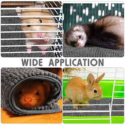 Amylove 4 Pcs Guinea Pig Cage Liner 16 x 24 Inch Washable Chenille Pee Pads Pet Dog Cat Bedding Training Mat Reusable for Small Animals Puppy Bunny Hamster Chinchilla - color: Dark Gray, size: 16 x 24 Inch, style: Low Pile Chenille