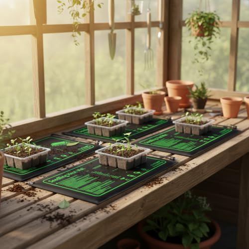 4 Pack Seedling Heat Mat for Plants Seed Starting, Waterproof 10"x 20" Warming Mat Plant Heating Pad for Seed Germination, Indoor Growing, Hydroponic, Greenhouse - size: 10×20"-4P