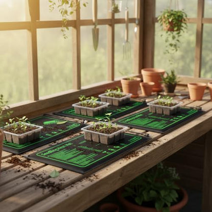 4 Pack Seedling Heat Mat for Plants Seed Starting, Waterproof 10"x 20" Warming Mat Plant Heating Pad for Seed Germination, Indoor Growing, Hydroponic, Greenhouse - size: 10×20"-4P
