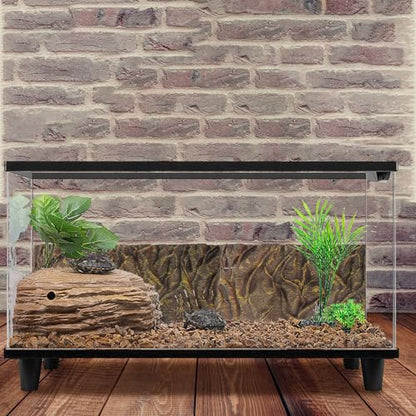 Cabilock Reptile Tank Background Board Turtle Habitat Decorative 3D Aquarium Decorative Waterproof Corrosion-Resistant Bark Texture Panel for Terrarium Fish Tank
