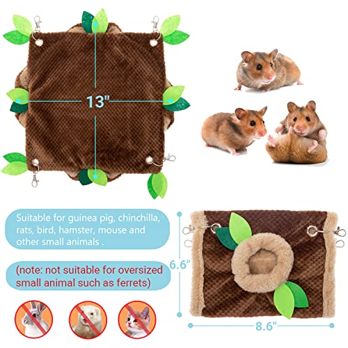 Small Animal Hammock - Hanging Hammock & Tunnel Hideout for Guinea Pig Hamster Parrot Rat Chinchilla - Warm Swing Plush Cage Bed Washable Pet Hammock - size: One Size