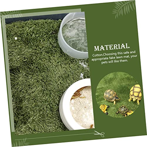 ORFOFE Artificial Lawn Mat for Reptile Box Snake Habitat Accessories Moss Terrarium Decor Gecko Tank Pad Lizard Tank Accessories Double-Sided Water Absorption