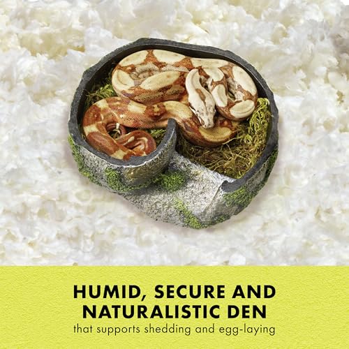 Zilla Rock Lair, Naturalistic Hide, Supports Shedding and Egg-Laying, Retains Humidity, Ideal for Snakes and Lizard, Small - size: Small