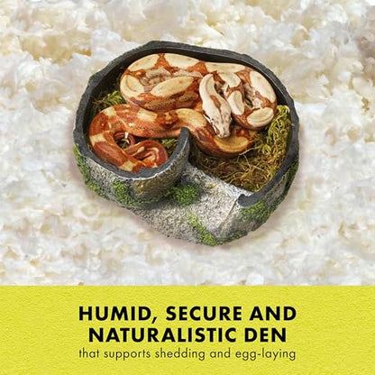Zilla Rock Lair, Naturalistic Hide, Supports Shedding and Egg-Laying, Retains Humidity, Ideal for Snakes and Lizard, Small - size: Small