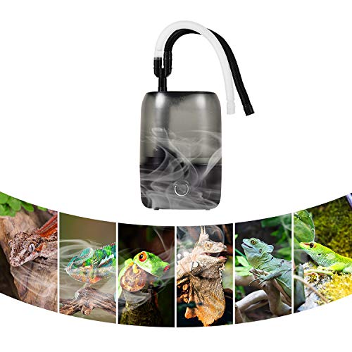 WACOOL Adjustable Reptile Fogger Terrarium Humidifier, Large Tank Fog Machine with Double Hoses & 4 Liter Reservoir, Large Tank Terrarium Humidifier for Reptiles/Amphibians/Herps/Vivarium