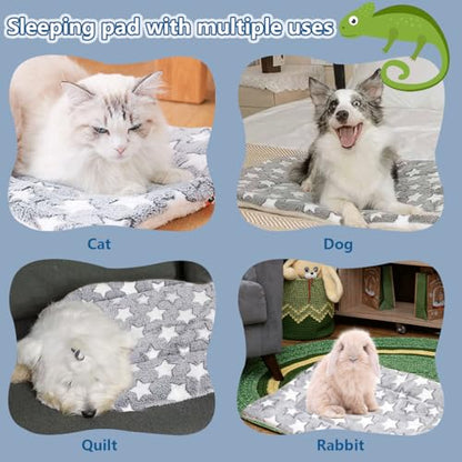 Pet Sleeping Mat Reptile Sleeping Bag Ultra Soft Cushion for Small Pets Comfortable Plush Sleeping Bag for Lizards, Leopard Iguanas, Reptiles and Other Small Animals (Grey)