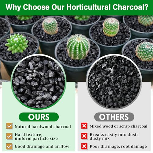 Legigo 10QT All Natural Horticultural Charcoal- Activated Hardwood Plant Charcoal for Soil Amendment, Conditioning Bonsai Soil, Succulent, Terrarium Supplies, Indoor Plant Potting Soil - color: 10 QT
