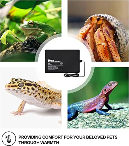 iPower Reptile Heat Pad Under Tank Terrarium Warmer Heating Mat for Turtle, Lizard, Frog, Snake, Reptile, and Other Small Animals, 8X12 Inch, 16W, 2 Pack - size: 8 X 12 Inch, style: 2 Pack