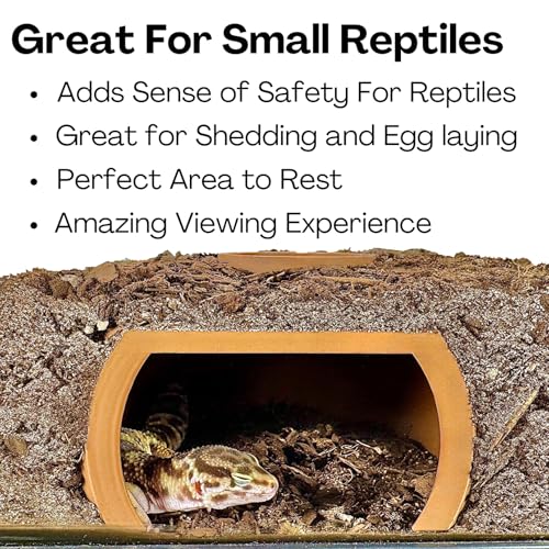 Reptile Underground Cave Viewing Hide | Hognose Snake Leopard Gecko Hide Habitat Tank Enrichment | Reptile Decoration Accessories Supplies Toys Ornaments