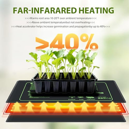 Seedling Heat Mat with Thermostat Controller, Plant Warming Mat for Indoor Growing, Seed Starting Heater Mat Temperature & Timer Set, Waterproof Heat Mat for Germination Fermentation Greenhouse - size: 1 PC w/TC