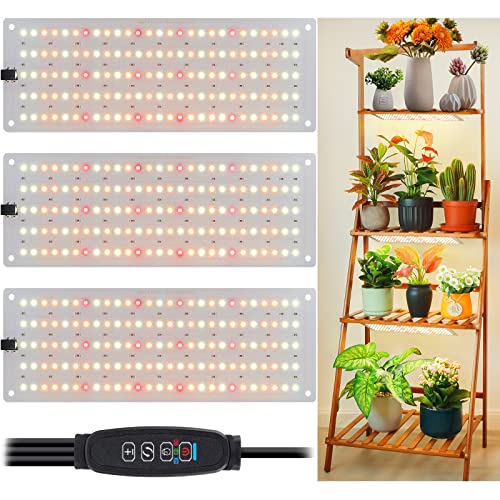 LBW Grow Light, 405 LEDs Full Spectrum Small Grow Lights, 4/8/12H Timer, 3 Lighting Modes, 10 Dimmable Levels, Plant Lamp Strip for Seedlings, Veg, Bloom, 3 Pack - size: 3 Packs