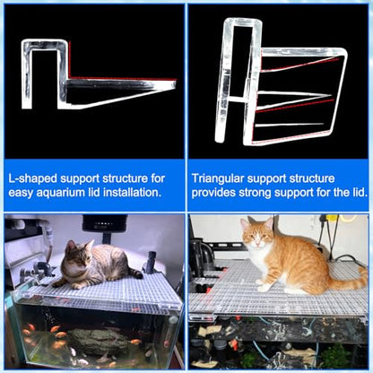 NestBasics 6pcs Transparent Aquarium Lid Clips,Rimless Fish Tank Glass Cover top Support,Aquarium Hood Holder, Acrylic Glass Aquarium top Clips (Transparent, 6pcs 5-6mm Clips) - size: 6pcs 5-6mm clips