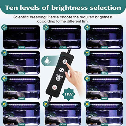 hygger 16W Full Spectrum Aquarium LED Light with 10 Levels Brightness, White Blue Red Green LEDs,6H8H12H Timer,RGB Light for 16~24IN Freshwater Fish Tank, Aquatic Plants Tropical Ornamental Fish - size: 16WFor 16~24inch TANK
