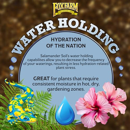 FoxFarm Salamander Soil Potting Mix, 1.5cu ft - Watering Holding Properties, Made for Plants and Cuttings, Indoor/Outdoor Cultivation - Reduces Frequent Waterings