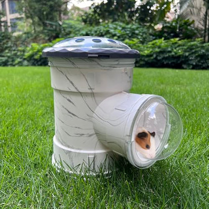 Hamster Carrier Cage, Marble Print Anti-bite and Chewproof Design, Table Chinchillas Cage for Small Guinea Pig Bird Parrot Budgies, Front and Top Ventilation