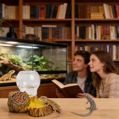 Tortoise Food Dish | Reptile Feeding Dish - Leopard Water and Food Bowl - for Enclosure Terrarium Turtle Tortoise Snake Bearded Dragon Lizard Chameleon Leopard