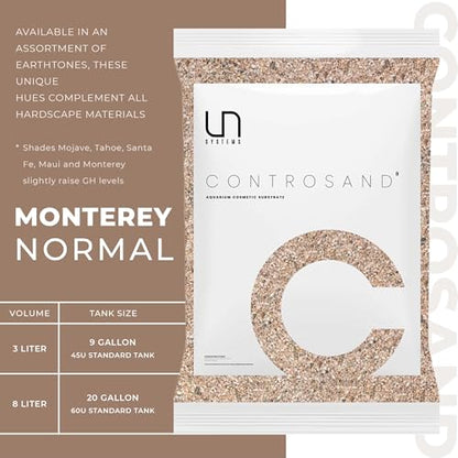 Ultum Nature Systems Controsand Monterey Aquarium Gravel (8L) - Small Pebbles for Fish Tank - Planted Aquarium Rocks - Fish Tank Substrate - Aquarium Pebbles - Versatile Fish Tank Stones - size: 8L