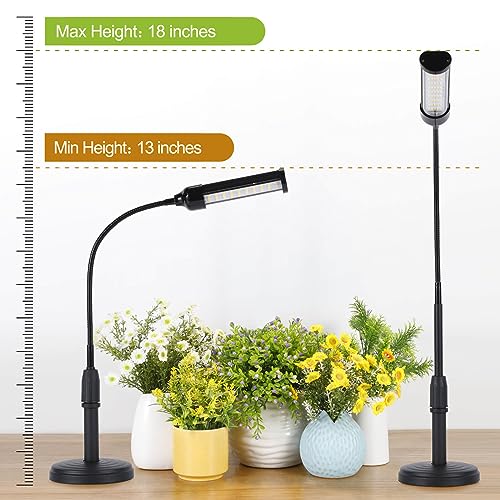 Grow Light for Indoor Plants Plant Lamp for Seedings Succulents Bulbs Full Spectrum Gooseneck Small Plants Growing, Auto On/Off Timing & 5 Dimming (Without USB Plug)