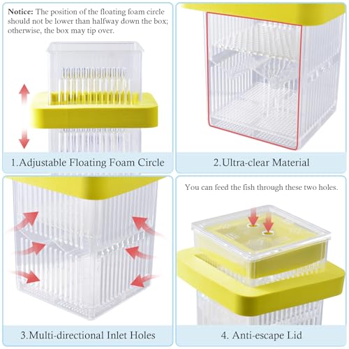 Aquarium Fish Breeding Box Floating Acrylic Hatchery Incubator Tank with Isolation Box for Guppy Baby Betta Saltwater or Injured Fish