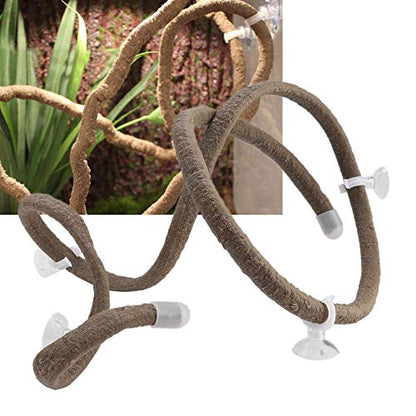 YUYTE Artificial Tile Climbing Branch, Bendable Rattan Vine with Suction Cups for Lizards Chameleons Tree Frogs Geckos, Tile Decor Aquarium Tank (L)