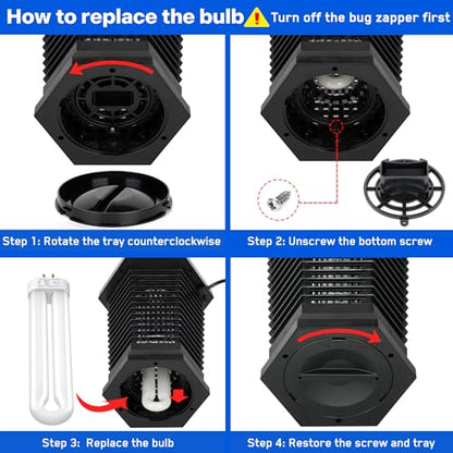 GOOTOP Replacement Bulb for Zap T6 Pro, K15, T9, X3 Bug Zapper Outdoor, 15W, 4-Pin Base, U Shaped Twin Tube Bulb for Outdoor Mosquito Zapper,2 Pack - size: 2 pcs