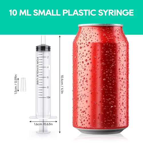 JOLLY PARTY 10ml Plastic Syringes, Small Syringe with Tip Cap, 30 Pack Oral Syringe for Scientific Labs, Feeding Pets, Measurement, Refilling, Mini 10ml Measuring Tools for Liquid, Needleless - style: 10ml