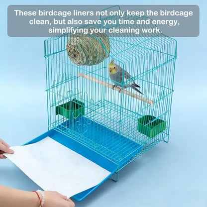 100 Sheets Bird Cage Liner Papers, Disposable Bird Cage Paper Liners, Cuttable Pet Animal Cages Cushion, Precut Absorbent Bird Paper for Bird Parrot Small Animal, 6.7 x 10.2'' - size: 6.7''x 10.2''