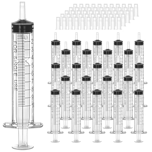 100 Pack 10 ml syringe, Versatile 10ml oral syringes, Perfect syringe for jello shots, Lab Use, Pet Feeding, Liquid Measuring & Refilling, Needle-Free Plastic Syringe - size: 10ml Syringes-100pcs