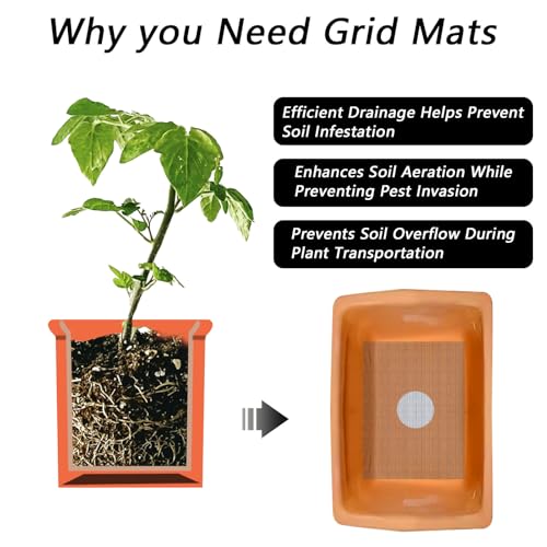 10 PCS Flower Pot Hole Mesh Pad, 8×12inch Squares Drainage Hole, Plant Pot Drainage Mat, Plant Potting Mat to Prevent Soil Loss, Gardening Gifts for Friend - size: 10 PCS 8*12 Inch Rectangular