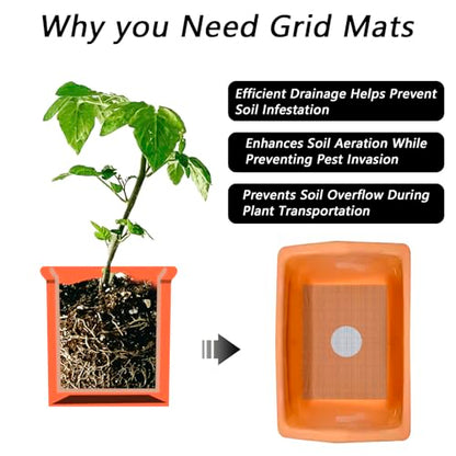 10 PCS Flower Pot Hole Mesh Pad, 8×12inch Squares Drainage Hole, Plant Pot Drainage Mat, Plant Potting Mat to Prevent Soil Loss, Gardening Gifts for Friend - size: 10 PCS 8*12 Inch Rectangular