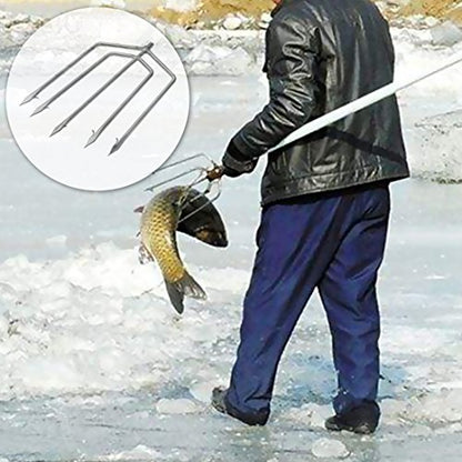 Cyfie 5/7 Prong Fishing Harpoon, Stainless Steel Gig Gaff Hook with 8mm Screw, Harpoon Hook for Hunting Fish Flounder Frog Gig in Pond River Lake, Capable for Fishing Gaff Gig Pole - color: 5 Prong with 8mm screw