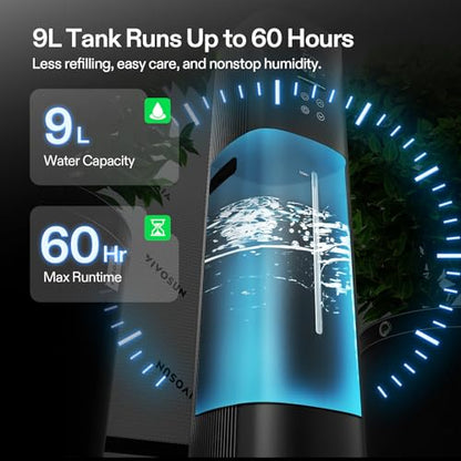 VIVOSUN AeroStream H09 Intelligent Wi-Fi Humidifier, 2.38 Gal / 9 L Humidifier with Temp & Humidity Probe, Smart Remote Control, Designed for Growers - size: 9 L
